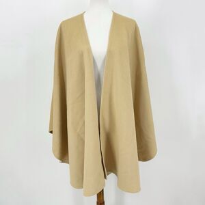 Roeckl Women Cape Poncho Beige Merino Wool Cashgora Angora Drapecore Minimalist